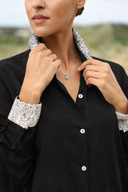 Camisa Negra Viscosa Lentejuelas Mujer