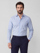 Camisa de Vestir Vichy Azul Hombre