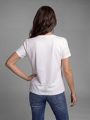 Camiseta Blanca Abstracta Mujer