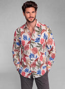 Camisa Blanca Tropical Lino Hombre