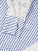 Camisa Rayas Guipur Mujer