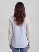 Camisa Rayas Guipur Mujer