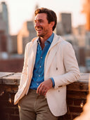 Americana Off White Capucha Desmontable Hombre