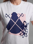 Camiseta Blanca Abstracta Mujer