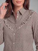 Camisa Rodeo Vichy Marrón Mujer