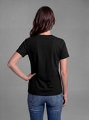 Camiseta Negra Crochet Mujer