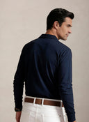 Polo Azul Marino Manga Larga Hombre