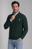 Jersey Verde Cuello Cremallera Hombre
