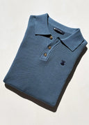 Polo Punto Canalé Azul Hombre