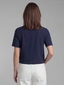 Women's Short Sleeve Blue Cardigan