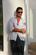 Guayabera Celeste Claro Hombre