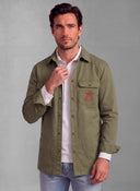 Cazadora o Sobre Camisa Verde Kaki Hombre