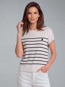 Jersey Blanco Punto Marinero Mujer