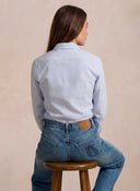 Camisa Rayas Cuello Italiano Mujer