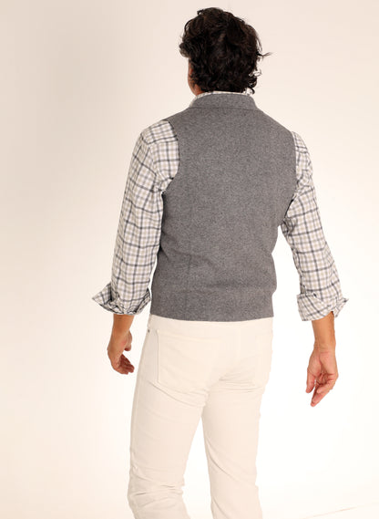 Men's Gray Knitted Country Vest