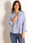 Camisa 100% Lino Raya camel Ancha Mujer