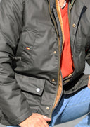 Parka Encerada Verde Oscuro Hombre