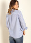 Camisa 100% Lino Raya camel Ancha Mujer