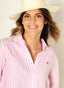 Camisa 100% Lino Raya Rosa  Ancha Mujer