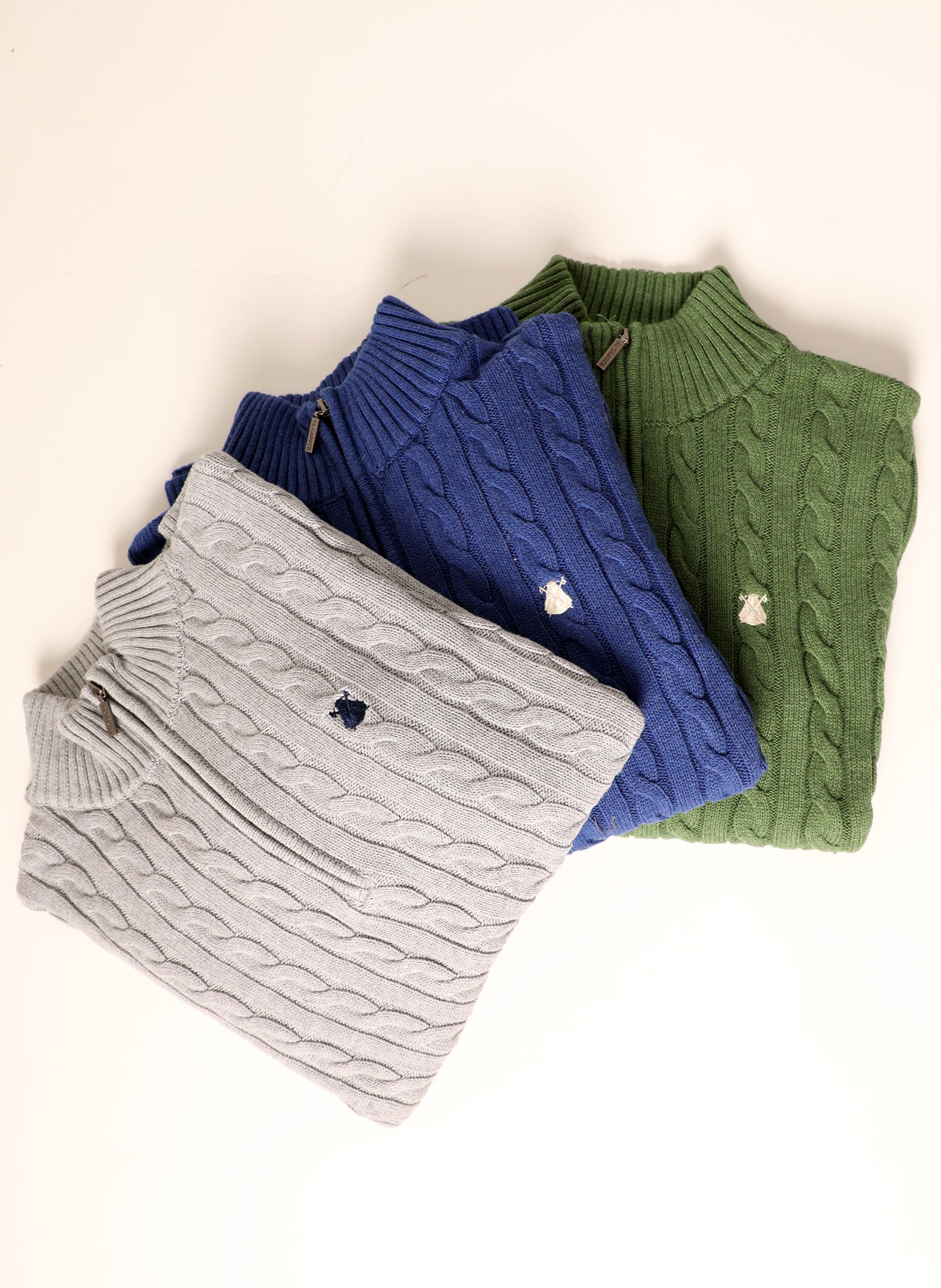 Green Eight Zipper Men's Sweater