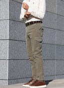 Pantalón Cargo Kaki Micro Pana Hombre