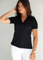 Polo Cuello V Negro Mujer