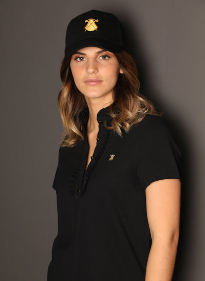 Gorra Negra Capote Dorado