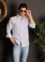 Camisa Blanca Gotas Azules Hombre