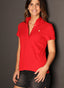 Polo Rojo Volantes Mujer