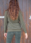 Jersey Mujer Verde Caza de Ochos Cuello Alto Mujer