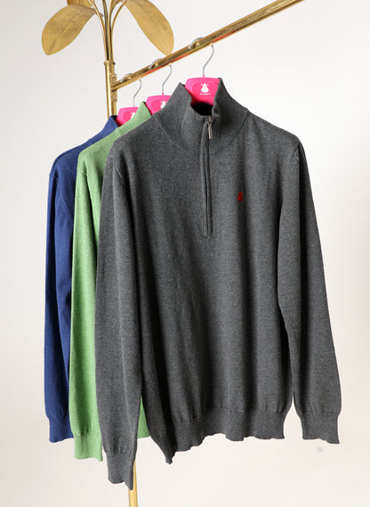 Men's Gray Zipper Sweater