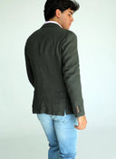 Americana Lino Verde Kaki Hombre