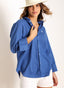 Camisa Azul Añil Lino Oversize Mujer