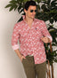 Camisa Blanca Amebas y Flores Granates Hombre