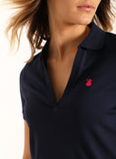 Polo Cuello V Marino Mujer