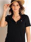 Polo Negro Cuello Cremallera  Mujer