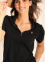 Polo Negro Cuello Cremallera  Mujer