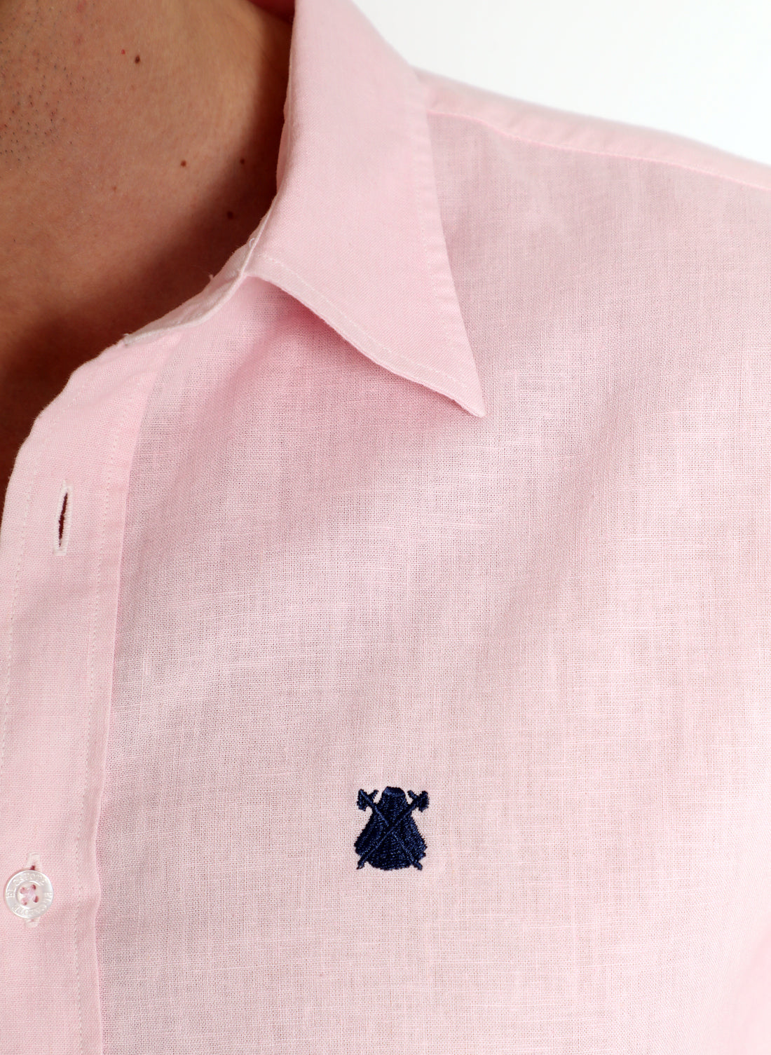 Pale Pink Linen Dye Shirt in Men's Garment