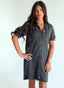 Vestido Gris Tencel Dos Bolsillos