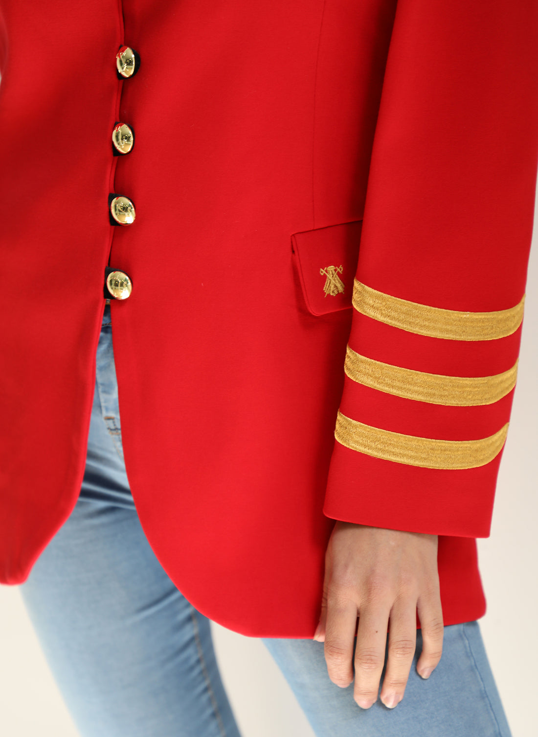Rode geklede jas voor dames