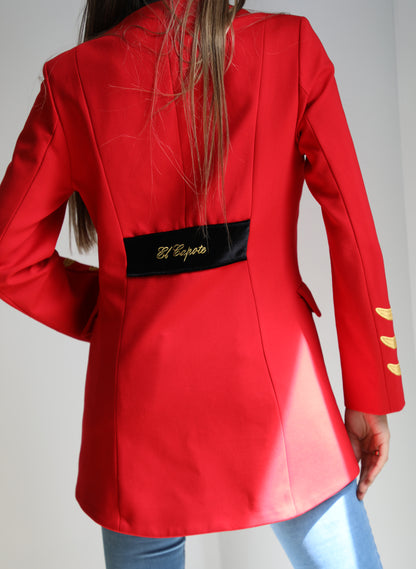 女式紅色禮服大衣