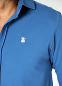 Camisa Azul Añíl Piqué Hombre