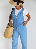 Chaleco Azul Añíl 100% Lino Mujer