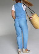Pantalón Lino Azul Añíl Mujer