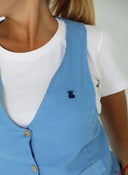 Chaleco Azul Añíl 100% Lino Mujer