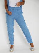 Pantalón Lino Azul Añíl Mujer