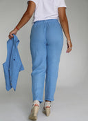 Pantalón Lino Azul Añíl Mujer
