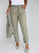 Pantalón Lino Kaki Mujer
