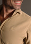 Camisa Camel Nido de Abeja Hombre