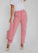 Pantalón Lino Terracota Mujer
